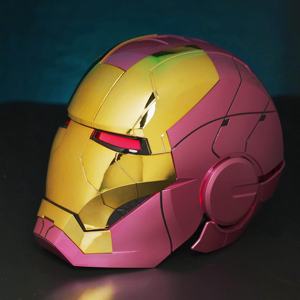 <span class=keywords><strong>Masque</strong></span> <span class=keywords><strong>Iron</strong></span> <span class=keywords><strong>Man</strong></span> MK5 en or rose Jarvis, contrôle vocal électrique, portable, nouveau modèle 2026 - Product Image 4