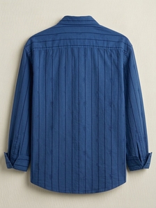 Precios Increíbles, Camisa Casual de Manga Larga para Hombre, de Algodón Orgánico, con Rayas Teñidas, Cierre de Botones y Bordado - Product Image 2