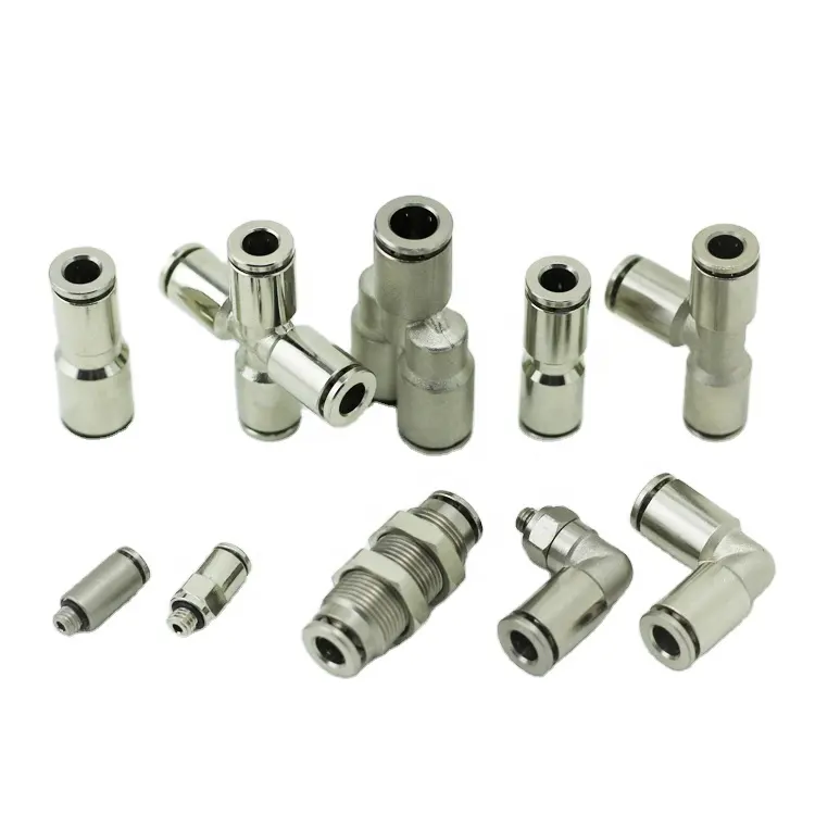 Brass pneumatic fitting,Female Male quick connect air hose connector,metal push in fitting