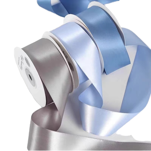 Cintas de Raso de Poliéster de Doble Cara de Alta Resistencia, Color Gris Sólido, de 1 1/2 Pulgadas de Ancho y 100 Yardas de Largo, Libres de Azo - Product Image 1