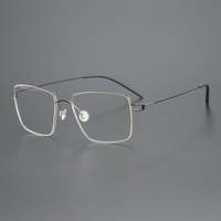 Monturas de Gafas Unisex Retro de Titanio con Diseño Óptico, Anti-Luz Azul, Montura Completa, Cómodas, de Alta Calidad y Estilo Sin Soldaduras