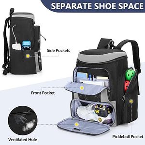Portable Waterproof Pickleball Padel <b>Racket</b> <b>Bag</b> with Shoe Pocket Free Sample Made of Durable Polyester - Product Image 3