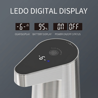 Distributeur de savon automatique à capteur en acier inoxydable imité, alimenté par USB, mural, pour usage commercial, bureau, hôtel, maison