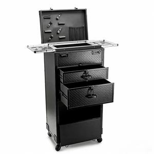 Caja de Herramientas de Peluquería para Estilistas, Carrito de Salón Plegable Profesional de Gran Capacidad con Cajones para Estilistas de Belleza - Product Image 1