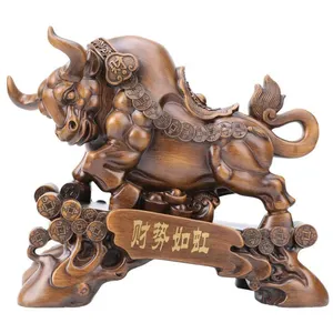 Resin Sculpture Handicraft Ox Home Decoration Figurines and Statues