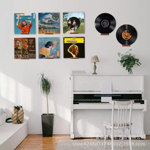 Wooden Record Rack <b>Wall</b> Mounted Cd <b>Vinyl</b> Display Shelf For Living Room Storage - Product Image 5