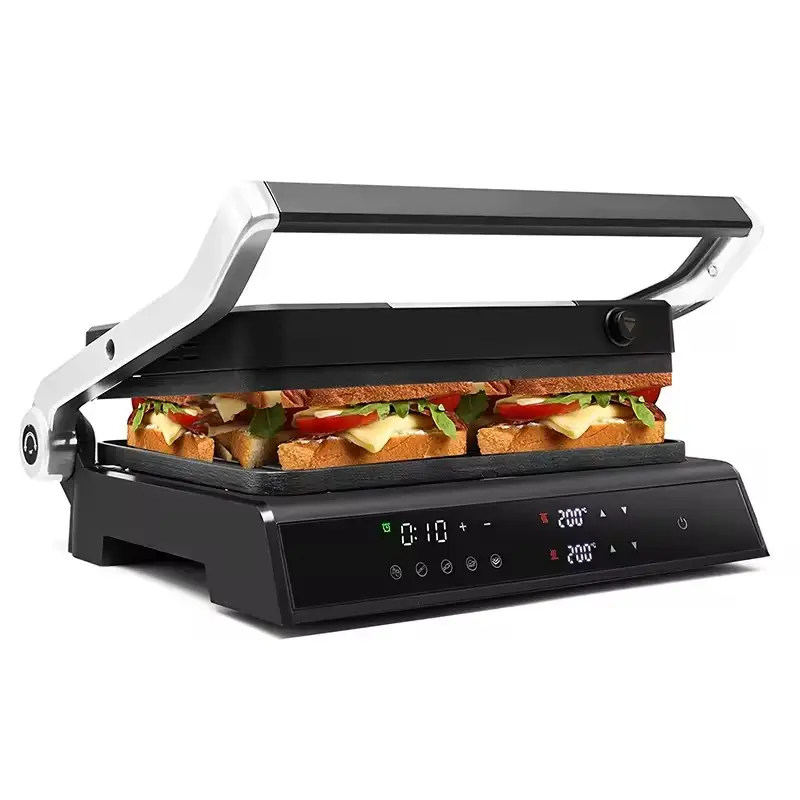 Newest 4 slice electric digital grill Large contact bbq panini barbecue griddles commercial indoor press grill