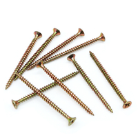 Zinc plaqué m4.2 aggloméré vis en acier au carbone fraisage 1/4 torx emplacement plat socket tête bois aggloméré vis
