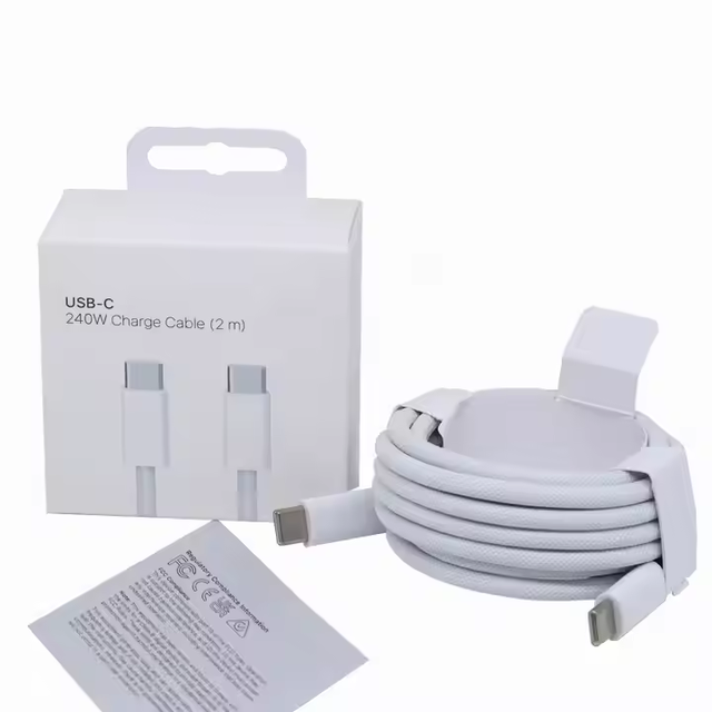 Factory Wholesale 2m 240W Braided USB-C to USB-C Fast Charger Data Cable for iPhone 15/16 iPad Macbook USB-C Kable