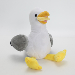 Peluche de Avestruz Marino con Accesorio de Pez, Gaviota de Peluche Blanca, Gris y Amarilla, Compañero Suave y Acogedor para Niños y Adultos - Product Image 4