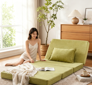 Canapé-lit pliable en mousse haute densité à 3 plis, <span class=keywords><strong>convertible</strong></span>, avec dossier réglable, matelas tatami - Product Image 5