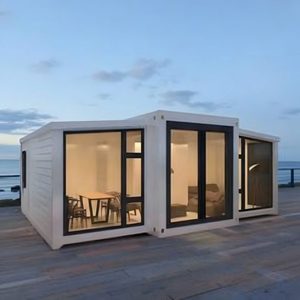 Structure Métallique Extensible en Acier pour Maison Conteneur de 40 pieds, Conception Bi-Aile, Bâtiment de Bureau Modulaire Préfabriqué, <span class=keywords><strong>Terrasse</strong></span> Moderne - Product Image 4