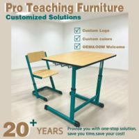 Ensemble de bureau et chaise d'école réglables avec panier de rangement, table d'étude en bois, cadre bleu sarcelle, fournisseur de mobilier de classe pour enfants
