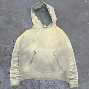 Professional Design Outdoor Casual Lightweight <strong>Thin</strong> Style Worn-Out Retro Fashion <strong>Hoodie</strong> - Product Image 3