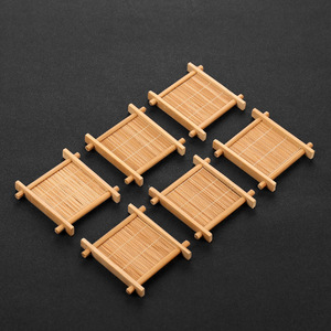 Bamboo <b>Teacup</b> Holders Grid Pattern Heat Insulating Mats Tea Ceremony Accessories Jewelry Display Props - Product Image 4