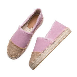 Nouvelles mules en toile <span class=keywords><strong>rose</strong></span> à franges pour femmes, design à bout fermé, chaussures à <span class=keywords><strong>plateforme</strong></span> en jute tissée, espadrilles d'été - Product Image 2