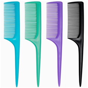 Peigne démêlant en plastique épais personnalisé pour la coiffure en salon, peigne à queue de rat multicolore pour la maison (vente en gros) - Product Image 1