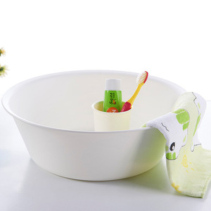 Plastic Washbasins Round Durable Thickened For Student Dormitory Laundry Use Solid Color Set - Product Image 4