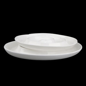 Plat en céramique blanche Assiettes divisées pour collation <span class=keywords><strong>Assiette</strong></span> de conception en spirale d'<span class=keywords><strong>escargot</strong></span> irrégulier Vaisselle en <span class=keywords><strong>porcelaine</strong></span> pour collation d'hôtel Fruits secs - Product Image 6