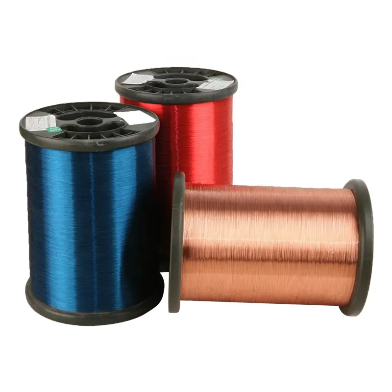 Warna kawat paduan tembaga berenamel 0.3MM 155 kelas hijau menenun padat terisolasi merah/hijau/hitam/perak dll. 0.02-1.5mm