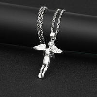 Ange Gardien Céleste Pendentif Charm Collier Chaîne Argent Choker Bijoux Or pour Femmes Hommes Fille Garçon 14K Jaune Haute Qualité