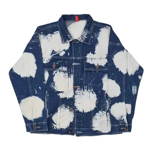 DiZNEW Retro tun alte Wasch werkzeug Jeans jacke Splash Tinte Kontrast farbe lässig lose Jeans jacke