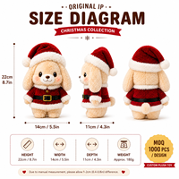 Waker 20+ Jahre Traditionelles Weihnachts-Plüschtier Weihnachtsmann Stofftier Puppe Kawaii Weihnachts-Plüschspielzeug Geschenk