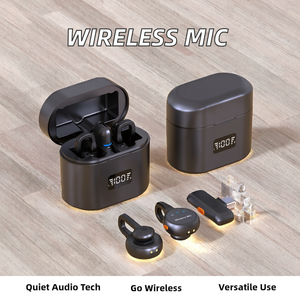 ไมโครโฟนไร้สายแบบหนีบปกเสื้อประสิทธิภาพสูง พร้อมเทคโนโลยีลดเสียงรบกวน สำหรับการถ่ายทอดสด บันทึกวิดีโอ วัสดุทำจากพลาสติก - Product Image 2