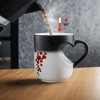 Tasses magiques en porcelaine personnalisées, cadeaux pour la fête des pères, impression de logo, tasses en céramique pour couple, tasse à café changeante de couleur