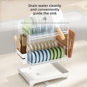 Moderno Escurridor de Platos Metálico para Cocina, Soporte Multifuncional para Palillos y Utensilios - Product Image 2
