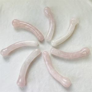 Natuurlijke roze kristallen penisvormige massage-staaf met ronde kop, <span class=keywords><strong>dildo</strong></span> van rozenkwarts, yoni-massage-staaf voor vrouwen, seksspeeltje - Product Image 5