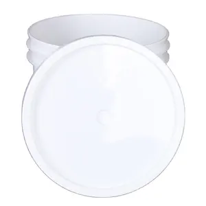 透明塑料桶3.5加仑油漆桶，带盖，带防篡改盖和金属手柄