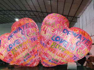 Amour publicité ballon gonflable en forme de coeur pour événement <span class=keywords><strong>centre</strong></span> <span class=keywords><strong>commercial</strong></span> décoration saint valentin coeur gonflable géant avec lumière - Product Image 4