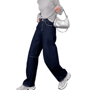 Personalización de alta calidad de talla grande globo pantalones de pierna ancha y holgados joggers de pierna ancha mujeres Jeans de mujer - Product Image 1