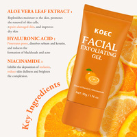 Gel exfoliant enzymatique hydratant pour le visage KOEC Orange VC, nettoyant en profondeur, hydratant, gel exfoliant, élimine les points noirs