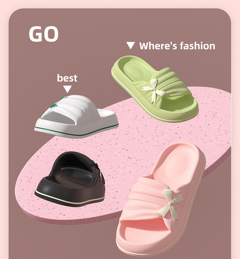 Wholesale Indoor Outdoor EVA Shoes Bowknot Women Platform Slippers Footwear