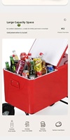 Chariot glacière isotherme métallique 80QT avec roues pour aliments et boissons - Utilisation extérieure