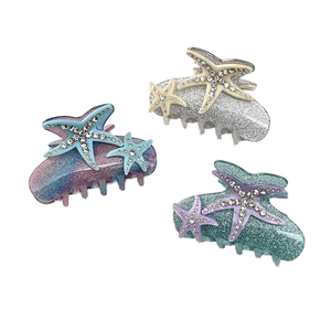 <span class=keywords><strong>Wow</strong></span> Sheila กิ๊บติดผมรูปปลาดาวปลาฉลามคลิปหนีบผมอะคริลิคติดเพชรระดับพรีเมียมอุปกรณ์ปาร์ตี้สุดหรูน่ารักสำหรับสาวๆพลาสติกน้ำหนักเบา - Product Image 6