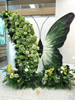 Arche de fleurs géantes pour mariage M07, support de fond en métal en forme de papillon, cadre d'arc de fleurs en soie artificielle pour décoration de fête