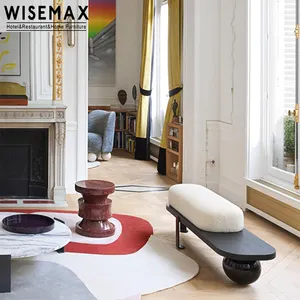 WISEMAX FURNITURE Nordic design unico base in metallo e panca in legno panca da salotto in tessuto