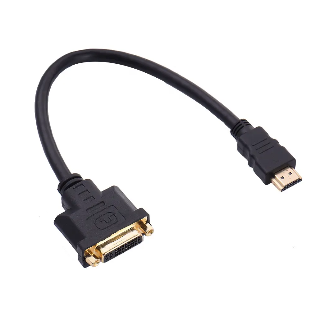 M/F Male- Female Video Adapter Cord HDMI-compatible To DVI-I 24+5 Cable Video Adapter Cord For PC HDTV DVD LCD Dropshipping