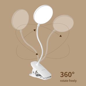 Lámpara de Escritorio LED Recargable en Oferta, Interruptor Táctil con Regulador de Intensidad, Luz de Lectura Flexible con Clip, 3 Niveles de Brillo, Color Blanco - Product Image 4