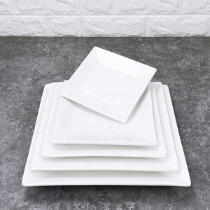 Assiettes à Dîner Carrées en Céramique de Porcelaine <span class=keywords><strong>Blanche</strong></span> de Bonne Qualité, En Gros, En Stock pour Hôtels - Product Image 1