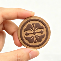 Écussons personnalisés avec logo, ronds, en cuir véritable, pressés à chaud, écologiques, pour vêtements, accessoires de confection à coudre, vente en gros, OEM