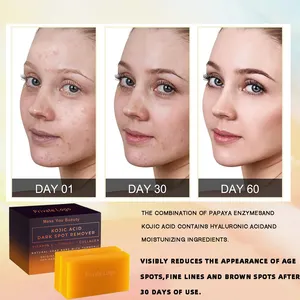 Private Label Wholesale Kojic Acid Soap Original Dark Spot Remover Nature Lemon Honey Kojic Acid Skin Whitening Tumeric Soap