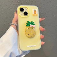 Pêche Pastèque Ananas Fruit Conception Dessin Animé Mignon Femmes étui pour iphone 17 16 15 14 13 12 11 Pro Max Plus 3D Gelée Couvre