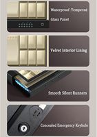 Coffre-fort coulissant pour la sécurité domestique avec serrure biométrique à empreinte digitale, boîte de rangement pour bijoux, argent, documents et objets de valeur
