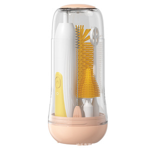 Brosse à bouteille de lait transfrontalière à 3 têtes Boîte de rangement Brosse de nettoyage électrique pour biberon - Product Image 3