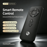 Control Remoto JCXK OEM ODM RCT5007 IR RF433 para Ventilador con Luz, Ventilador sin Aspas, Botón de Silicona con Código Personalizado, Opción de Batería 2AAA CR2025