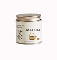 Boîte de conserve imprimée OEM Matcha 50g, poudre de thé vert avec étiquette design Matcha de qualité cérémonielle